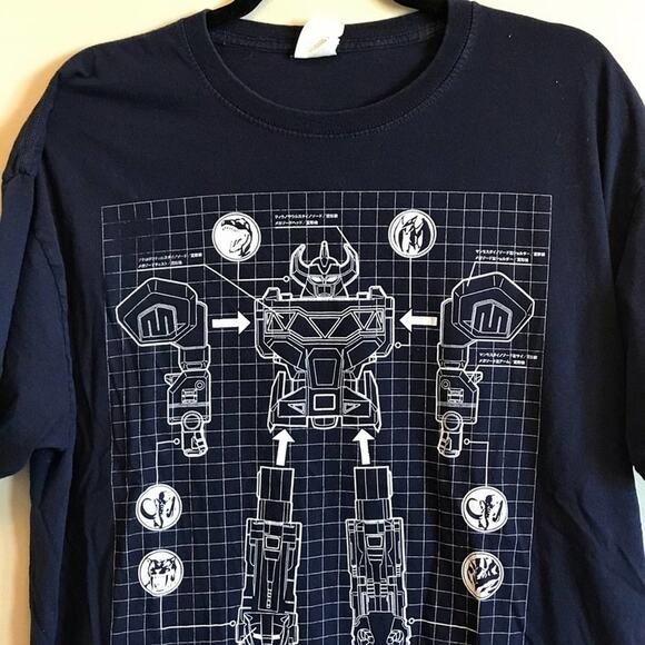 Vintage XL Fruit of the Loom Power Ranger men t-shirt blue - Picture 2 of 8